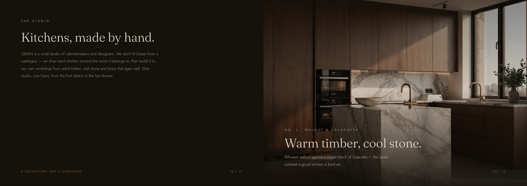 GRAIN — a brochure spread.