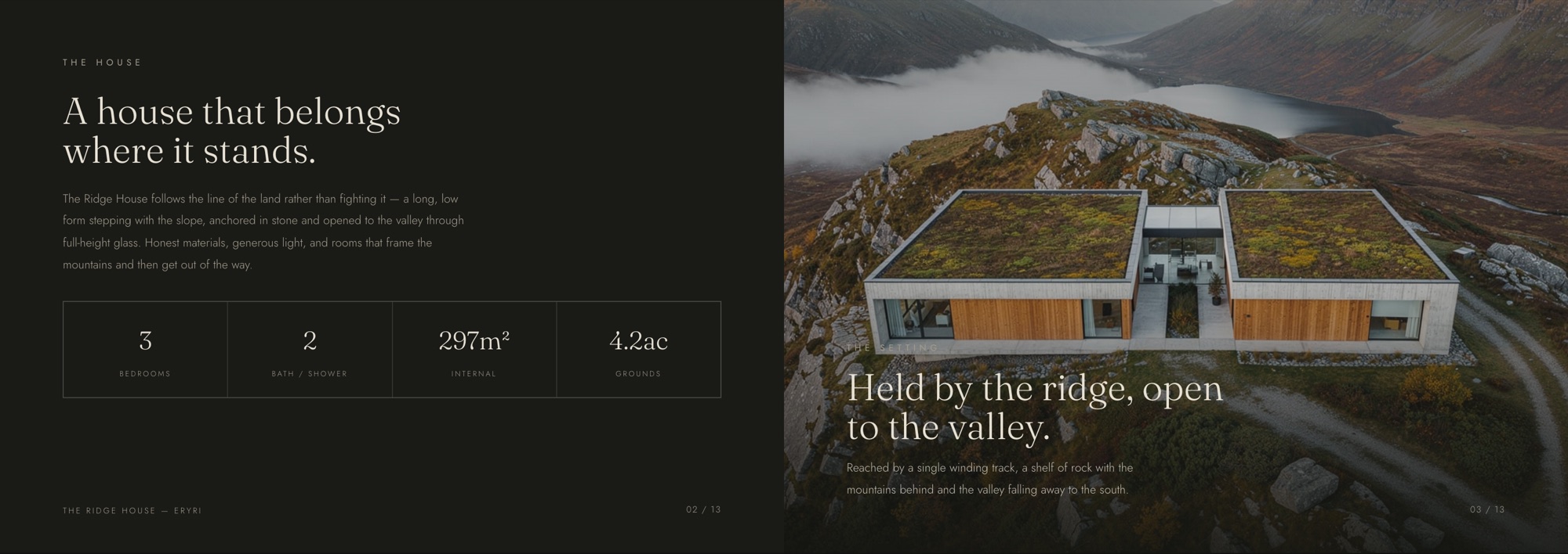 The Ridge House — a brochure spread.