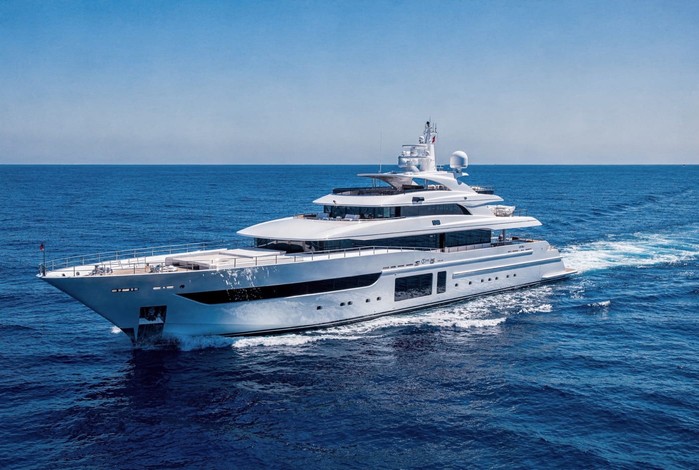 MERIDIAN — a modern motor superyacht under way on deep water.